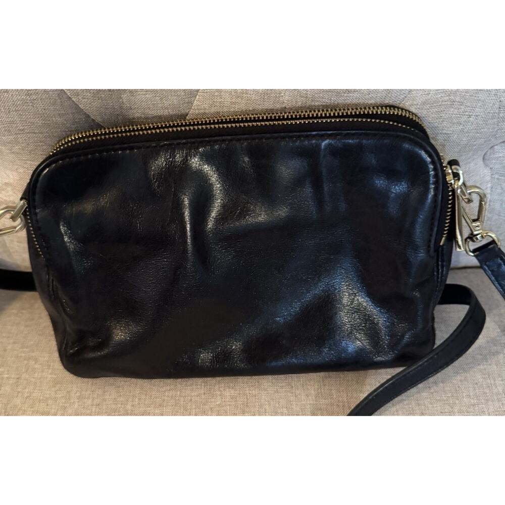 Michael Kors Crossbody Bag Purse Medium Alexis Black Patent Leather Gold Zippers - Picture 5 of 15